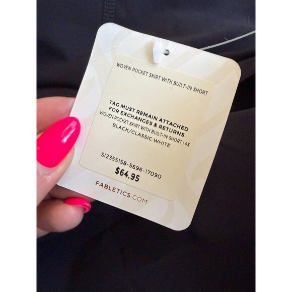 FABLETICS Black Woven Logo Pocket Skort w/ Built in Shorts Size 4X NEW NWT - Picture 2 of 6